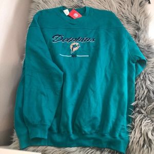 new nwt vintage nfl miami dolphins crewneck sweatshirt size 2xl